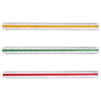 300mm Triangular Metric Scale Draughtsmens Ruler For Engineer Multicolor