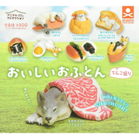 全套8款【日本正版】動物愛好系列 美味的小被被 盛得滿滿篇 扭蛋 轉蛋 泡芙貓 鮭魚熊 動物模型 Stand Stones - 715311