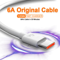 6A USB A Type C Cable 120W Fast Charger For Xiaomi 12 11 10 Pro 9 Ultra Note For Samsung S22 Huawei P60 Fast Charging Data Line