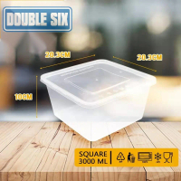 (1PACK=25SET) KOTAK MAKAN OTIPACK THINWALL PERSEGI + TUTUP 3000ML