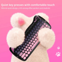 GEEZER Wireless Connection Cute Cat Shape Mixed Color Keycaps Ergonomic Cute Cat Style Keyboard Mous