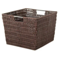 (2 pack) Whitmor Rattique Storage Tote Basket - Java - 13 x 15 x 9.8,Great for Clothing, Bath Products,School Supplies, and More