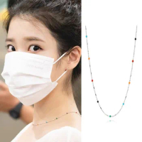Korean Wave New IU with The Same Rainbow Beaded Necklace Women Accessories Temperament Light Luxury Trend Jewelry Couple Gifts