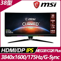 【hd數位3c】MSI Optix MEG381CQR Plus〈2H1P/IPS曲面/2300R/175Hz/HDR600〉可升降【客訂出貨】