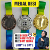 METAL Medal Both Side Sticker Medal Besi With Ribbon Alloy Gold,Silver,Bronze - MD002