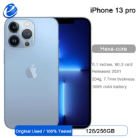 Apple iPhone 13 Pro 6.1" Super Retina XDR OLED Unlocked RAM 6GB ROM 128GB A15 IOS Face ID NFC 5G Genuine Cell Phone