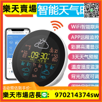 wifi智能溫濕度計家用室內電子天氣時鐘手機遠程查看溫濕度計