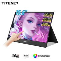 TITENEY 15.6Inch Touch Portable Monitor,1080P Full HD IPS Traval Monitor for Laptop/MacBook Pro/PC/Switch/Xbox/PS5