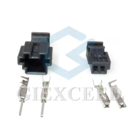2 Sets 2 Pin Starter Automotive Door Light Socket Car Audio Tweeter Plug Black Connector 9-968554-1 3-1452577-1 For BMW