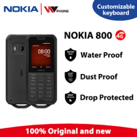 Nokia 800 Tough 4G Mobile Phone KaiOS WIFI Hotspot Waterproof Push-button Phone FM Radio 2100mAh Bluetooth Rugged Feature Phone