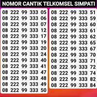 NOMOR CANTIK TELKOMSEL SIMPATI 4G 5G 08 222 99 333 05