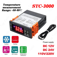 STC-3000 Digital Temperature Controller Relay Heating Cooling 12V 24V 220V Thermostat Thermostat Controller for Microcomputer
