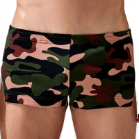Men Sexy Camouflage Home Shorts Arrow Pants Underwear Fashion Boxer Brief Breathable Boxer Brief Elastic Male Panties
