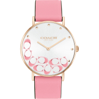 【COACH】Perry 玫瑰粉色CC皮帶女錶(CO14504135)