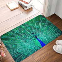 Peacock Face Protection Non-slip Doormat Carpet Living Room Kitchen Mat Prayer Home Pattern
