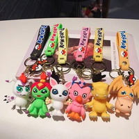 Anime Digimon Adventure Figure Agumon Tailmon Palmon PVC Keychain Bag Keyring Ornament Accessories Children's Toys Birthday Gift