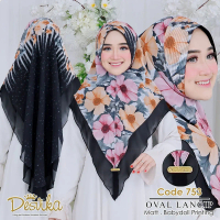 Jilbab instan DC 753 khimar oval ceruty Babydoll printing by Desvika hijab Ceruty Muslim Instan Laye
