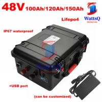 LiFepo4 48V 100Ah 120ah 150Ah200Ah lithium battery with BMS 10A Charger
