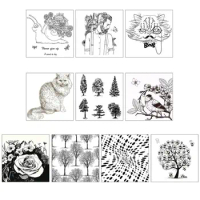 Silicone Clear Stamps Flowers Background Seal Stamps for Diary Card Making Photo Album Scrapbooking Dropship