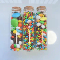 Glass Test Tube 25*37*120mm 100ml Glass Bottles Storage Jar for Spice Bottle Candy Containers Vials Cork Stopper Wedding