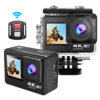 Q60AR Action Camera 4K 30FPS 24MP WiFi 170° Wide Angle Len Dual Screen Display Video Camera 30M Underwater Waterproof Camera