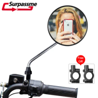 360°Rotation Electric Motorcycle Rear View Mirror With 8mm Bolt Universal 7/8" Handlebar Side Mirror For Scooter Bicycle E-Bike