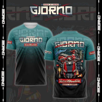 [A][COD]Jersi Giorno Featured Clothing Giorno Glossy Fabric T-shirt with Printed Pattern Top