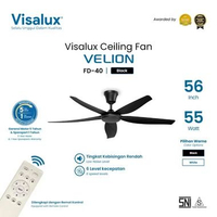 Visalux Velion Ceiling Fan 55W 56 Inch - Kipas Angin Gantung Plafon Langit Hitam Putih (VELION-FD40)