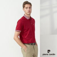 Pierre Cardin皮爾卡登 男款 純絲光棉素色短袖polo衫-紅色(5237215-78)
