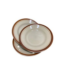 Piring Warteg Coklat Lucky Lis Coklat 7Inch - Piring Coklat- Piring Makan Keramik Coklat - Piring Ha