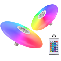 Smart Led Bulb Music Light 18W30W48W RGB White UFO Wall Lamp Bluetooth Speaker E27 Lamp Holder 24 Keys Remote Control Light