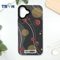 TRON iPhone 16 PLUS 日系和風圓點律動系列 防摔太空載具殼 透白 軟硬 手機殼