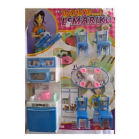 Mainan anak perempuan mainan peran peralatan dapur set dan lemari ku BP6646