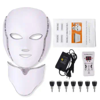 LED Mask with Neck Skin Rejuvenation Tighten Acne Anti Wrinkle Beauty Treatment Korean Photon Therapy Spa Home 7 Colors