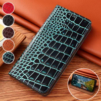 Crocodile Pattern Genuine Phone leather Case For ASUS Zenfone 9 9Z 8 7 Pro 6 6Z wallet magnetic cover Funda For ASUS Zenfone 9z
