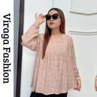 Blouse Wanita Lengan Panjang Motif Bunga Kecil Floral Atasan Muslim Casual Formal Kantor Tunik Kekin