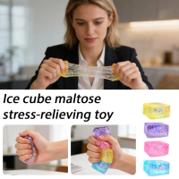 Ice Cube Maltose Stress relieving Toy Stereoscopic TPR Extrusion Slow Toy Block Pressure C4R5