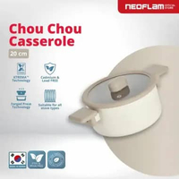 NEOFLAM CHOU CHOU Forged Casserole Beige 20CM - Panci Anti Lengket & Tahan Gores Ceramic Coating