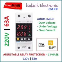 Protection Relay 220V 63A ADJUSTABLE Over Under VOLTAGE Over CURRENT