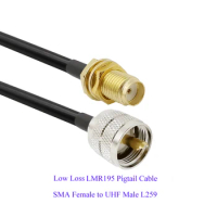 2Pcs RF LMR195 Pigtail Cable SMA Female to UHF Male L259 Wire Connector Handheld Radio Antenna Extender 10/15/20/30/50cm