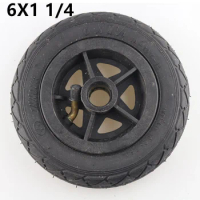 6X1 1/4 Wheels 150mm 6 Inch Pneumatic Tire Inner Tube with Plastic Wheels for Gas Electric Scooter E