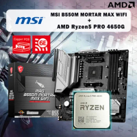 AMD Ryzen 5 4650G R5 4650G CPU + MSI MAG B550M MORTAR MAX WIFI Motherboard Suit Socket AM4 All new but without cooler