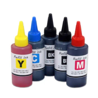 5PC*100ML PGI-370 CLI-371 Refill Dye Pigment Ink for Canon PIXMA MG5730 TS5030 TS6030 Printers