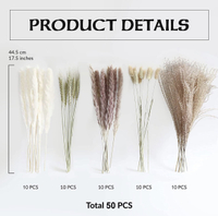 2024 100PCS Pampas Grass Bunny Rabbit Tail Dried Flower Bouquet Wedding Party Decoration Reed Artifi