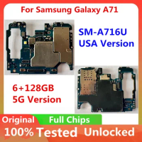 Unlocked Motherboard for Samsung Galaxy A71 A716U 128GB Logic Board Europe Version Full Wokring Clean IMEI Good Working