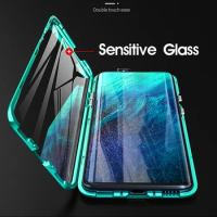 Double Side 360 Degree Magnetic Adsorption Metal Glass Case For Oneplus 8T Nord 8 Pro Case 7 7T Pro 6T 9 Phone Flip Cover Funda
