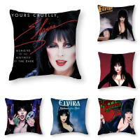 Sarung Bantal Baling, E-Elvira Mistress The Dark Case, Cetakan 3D Gentian Kapas, 4545Cm, Hiasan Saru