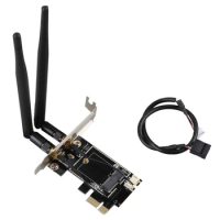 PCI-E X1 to M.2 NGFF E-Key WiFi Wireless Network Adapter Converter Card with Bluetooth for Desktop PC