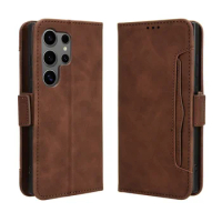 For Samsung Galaxy S24 Ultra Cover Leather Wallet Type Multi-card Slot Leather Book Design For Galaxy S24Ultra Phone Bags