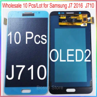 Wholesale 10 Pieces/Lot for Samsung J7 2016 J710 LCD Screen display with touch Digitizer assembly OLED2